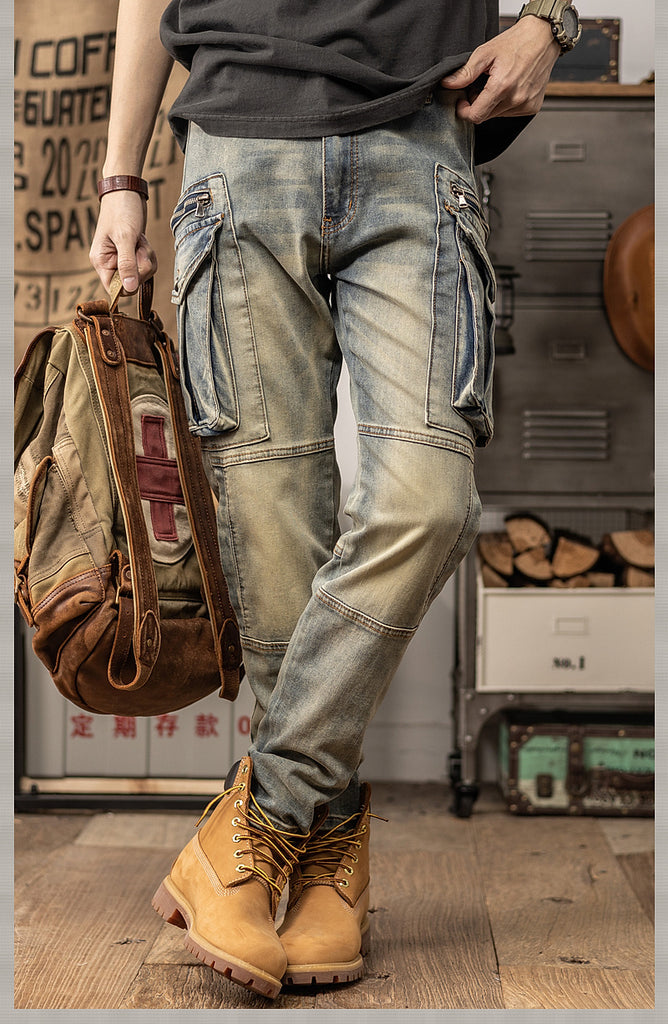 Retro Slim Fit Straight Leg Casual Pants
