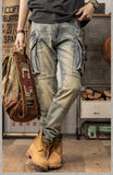 Retro Slim Fit Straight Leg Casual Pants