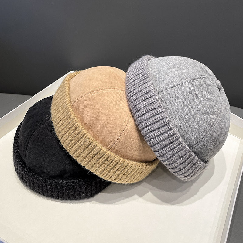 Deerskin Velvet Beret Melon Skin Hat