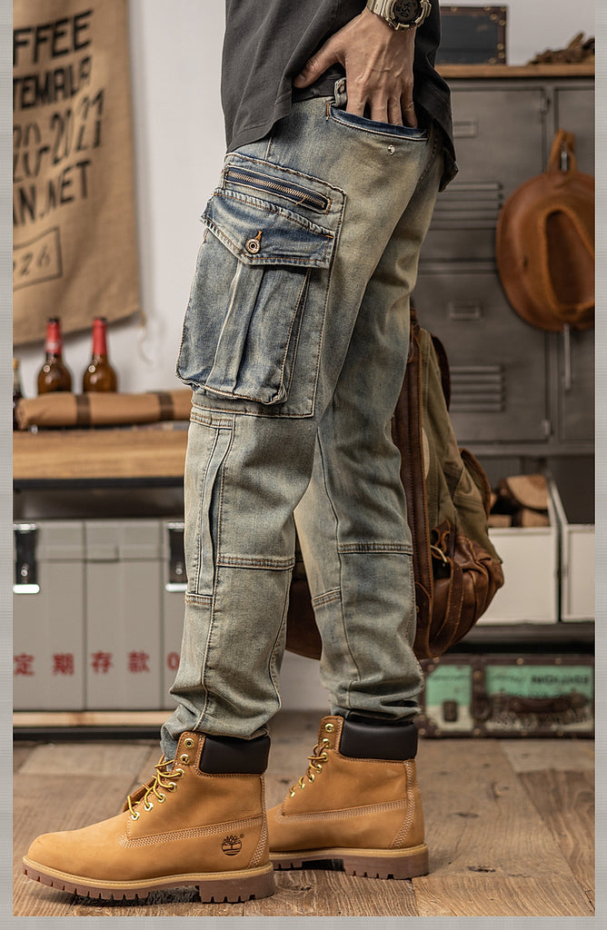 Retro Slim Fit Straight Leg Casual Pants