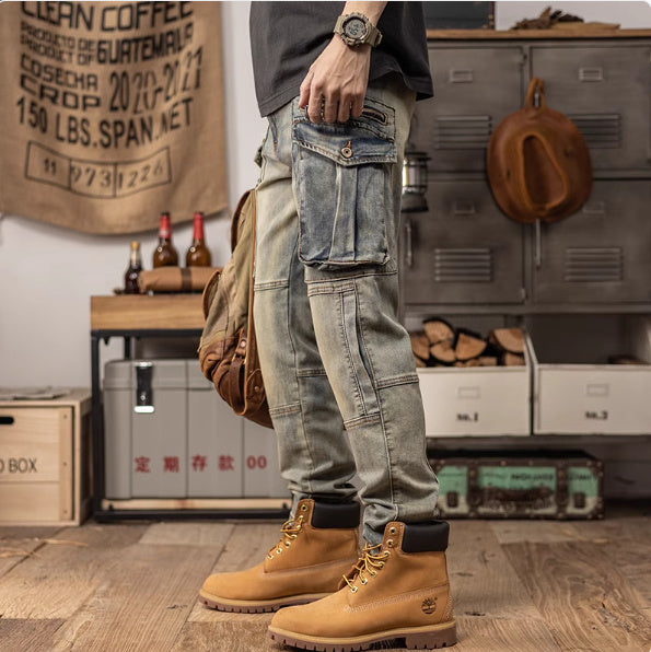 Retro Slim Fit Straight Leg Casual Pants