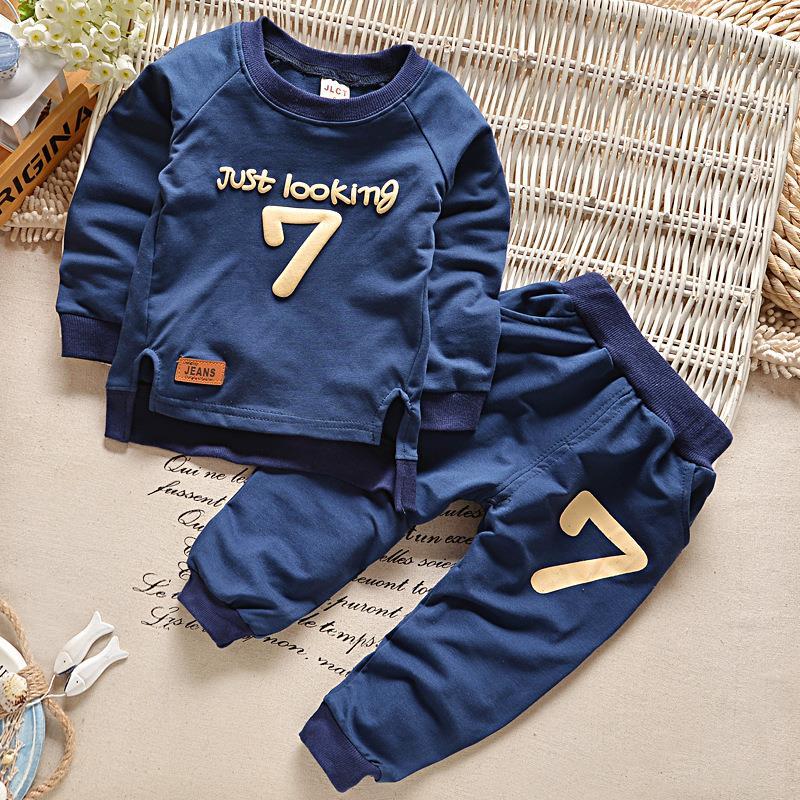 Baby cotton long-sleeved two-piece suit