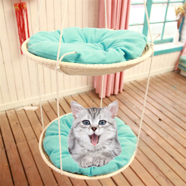 Straw cat hammock cat climbing frame