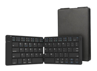 Leather Surface Wireless Mini Bluetooth Folding Keyboard