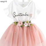 2 pcs T-shirt Hole Pants Set