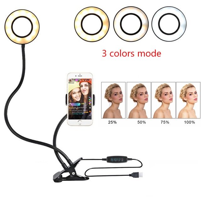 LED Selfie Ring Light for Live Adjustable Makeup