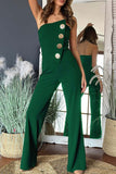 Tube Top Irregular Design Jumpsuit