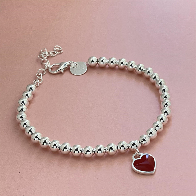Personalized Red Heart Bracelet