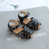 Kids Buckle Toe Woven Sandals