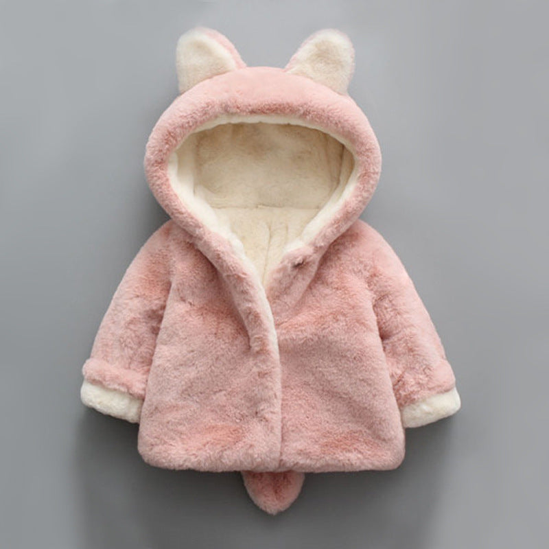 Winter popular girl's plush coat baby