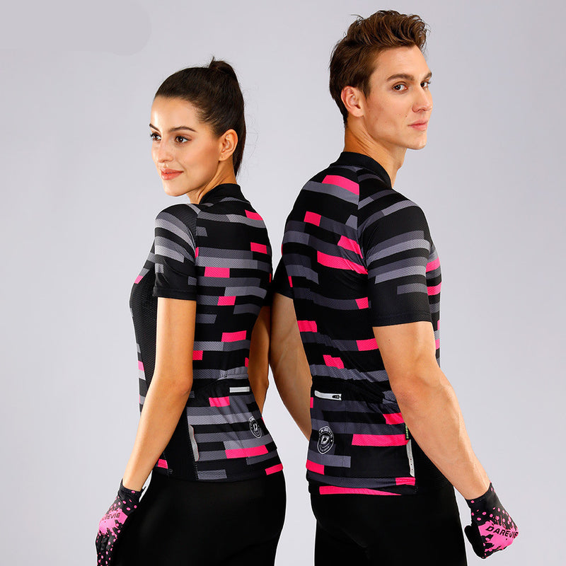 Men and women couple short sleeve Cycling top