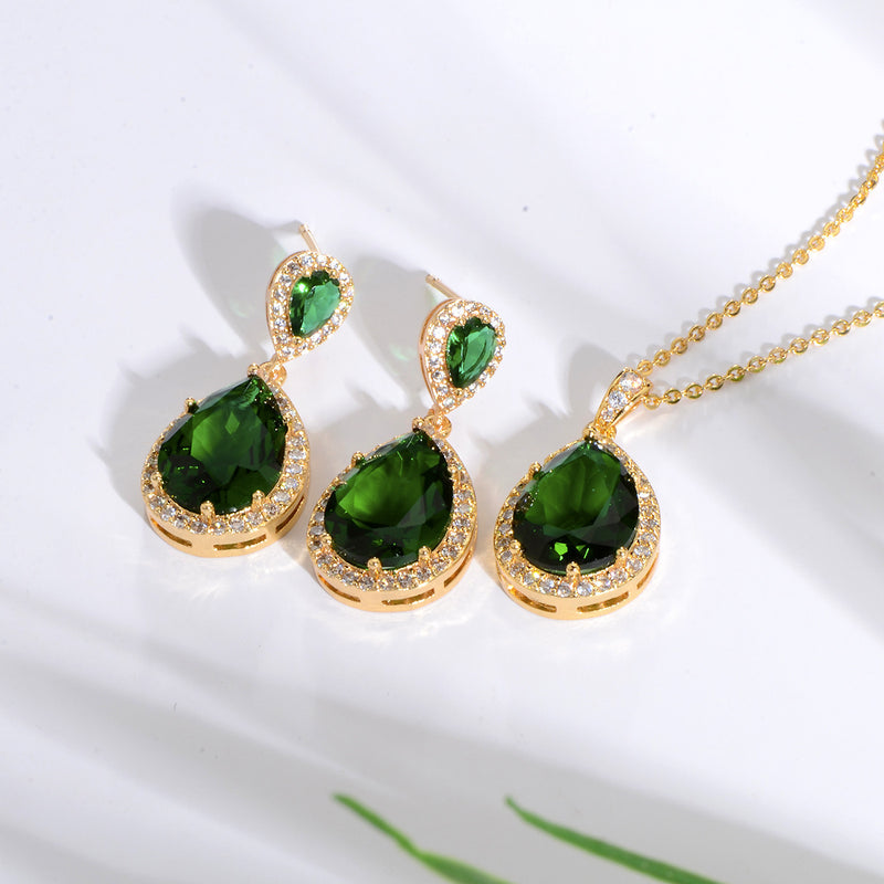 Bright Big Zircon Water Drops Jewelry