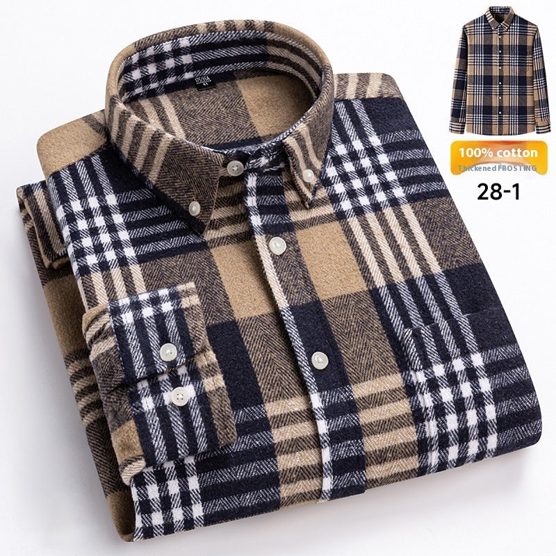 Retro Plaid Long Sleeve Casual Shirt