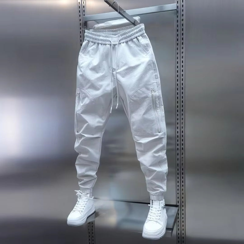 Men's Thin Solid Color Ankle Banded Pants