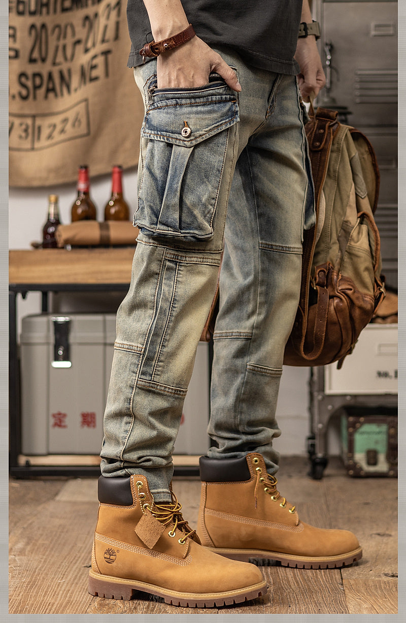 Retro Slim Fit Straight Leg Casual Pants