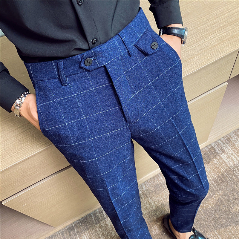 Checkered Elegant Slim Fit Pants