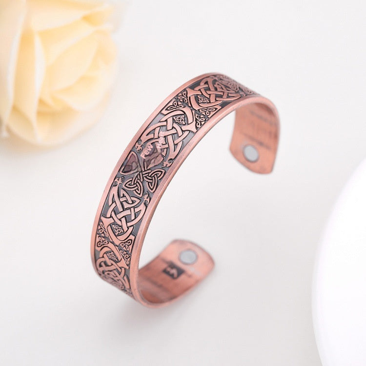 Red Copper Plating Open-ended Bracelet