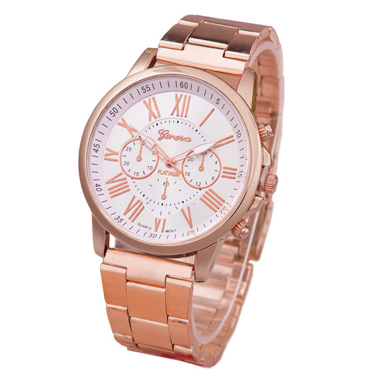 Leisure Alloy Steel Belt Quartz Watch