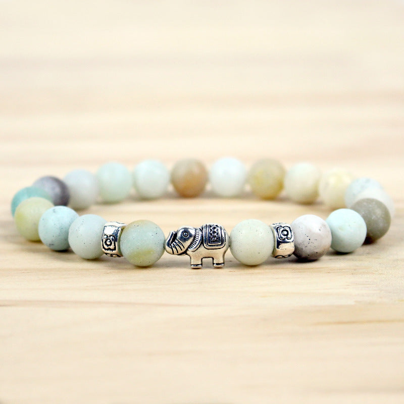 Colorful Stone Elephant Bracelet