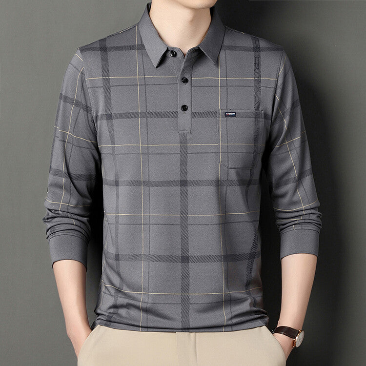 Men's Casual Striped Polo Shirt