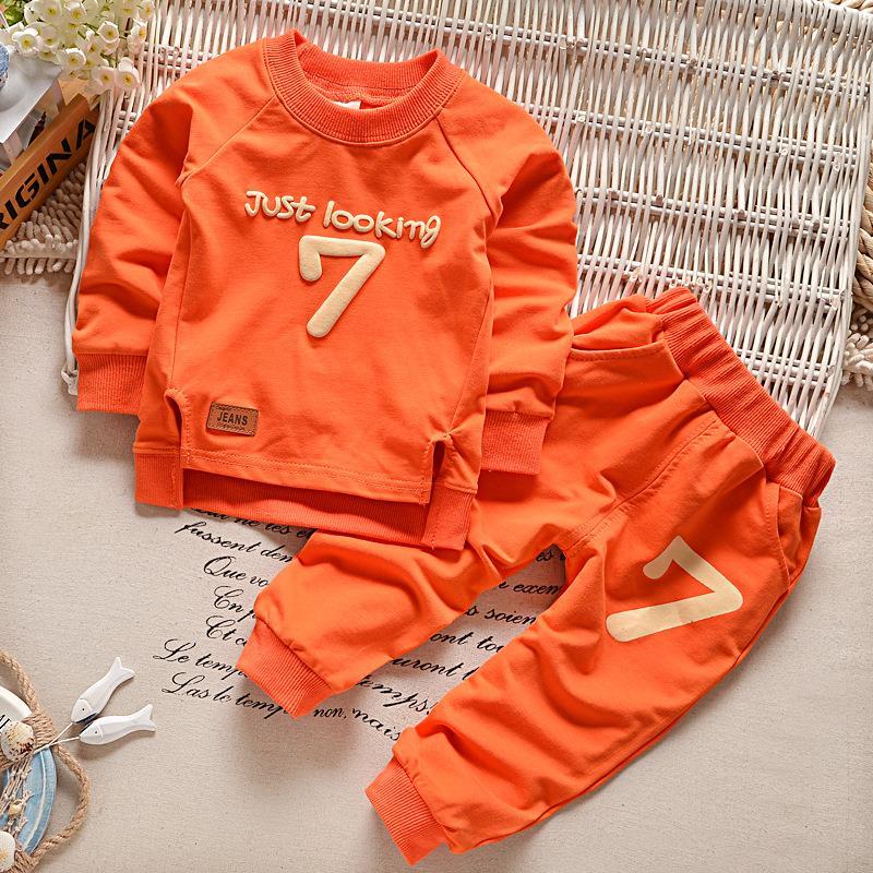Baby cotton long-sleeved two-piece suit