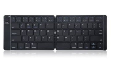 Leather Surface Wireless Mini Bluetooth Folding Keyboard
