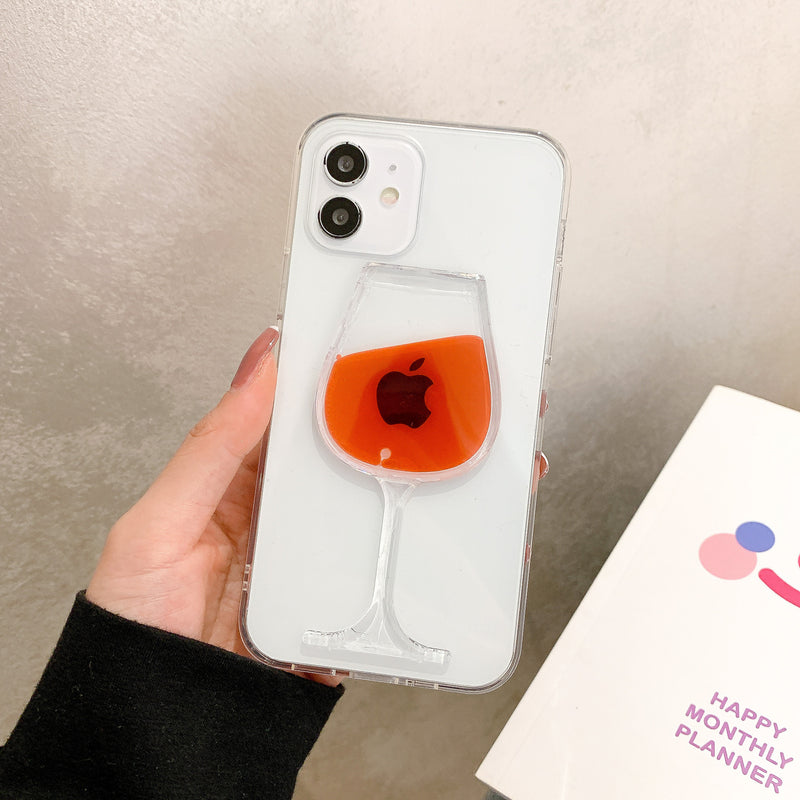 Compatible With Apple 3D Red liqued Glass Phone Cover