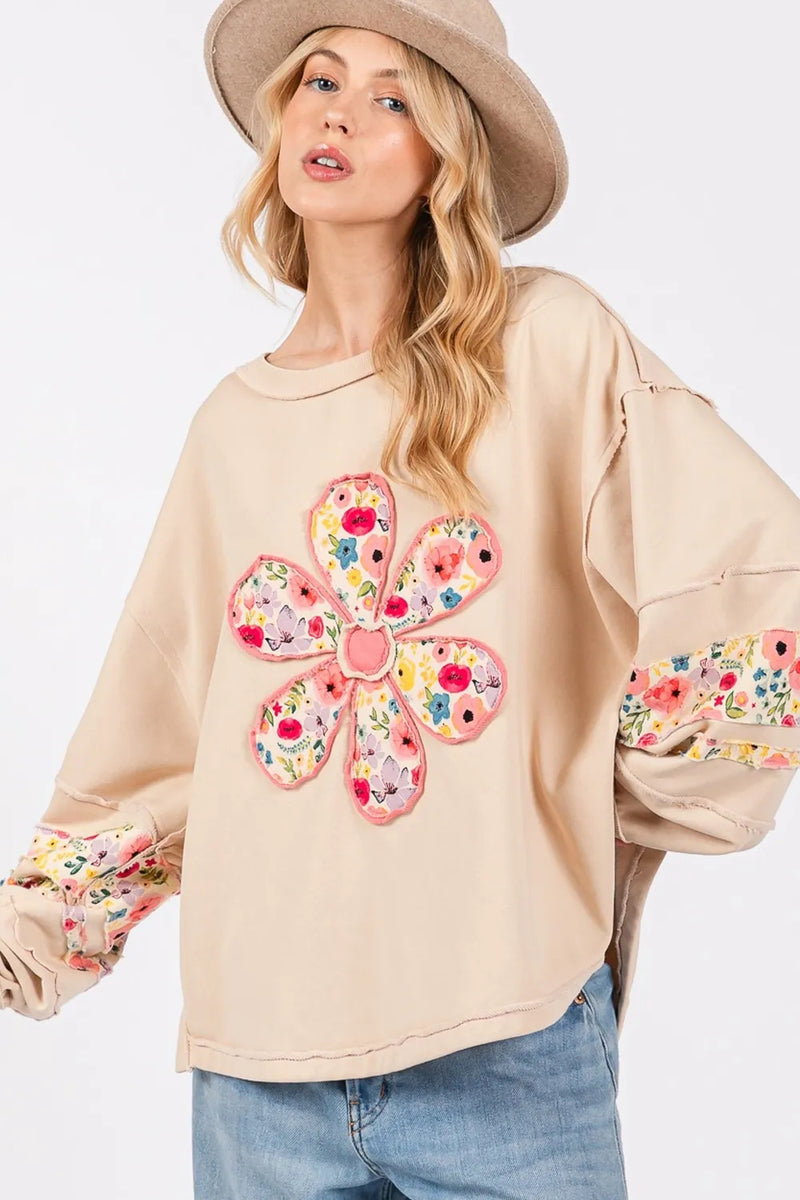 SAGE FIG Patch Applique Sweatshirt