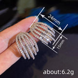 Line Geometric Earrings Micro Inlaid Zircon