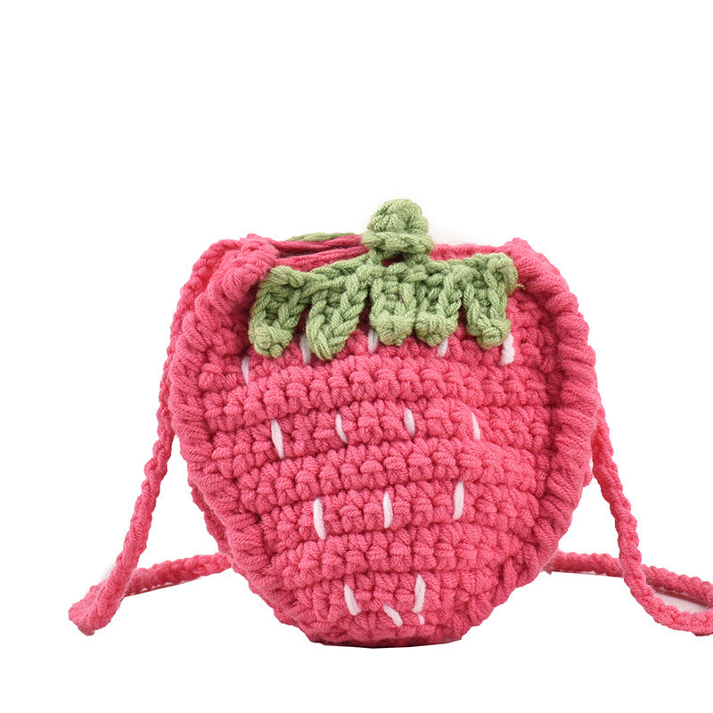 Wool Cute Strawberry Crossbody Bag