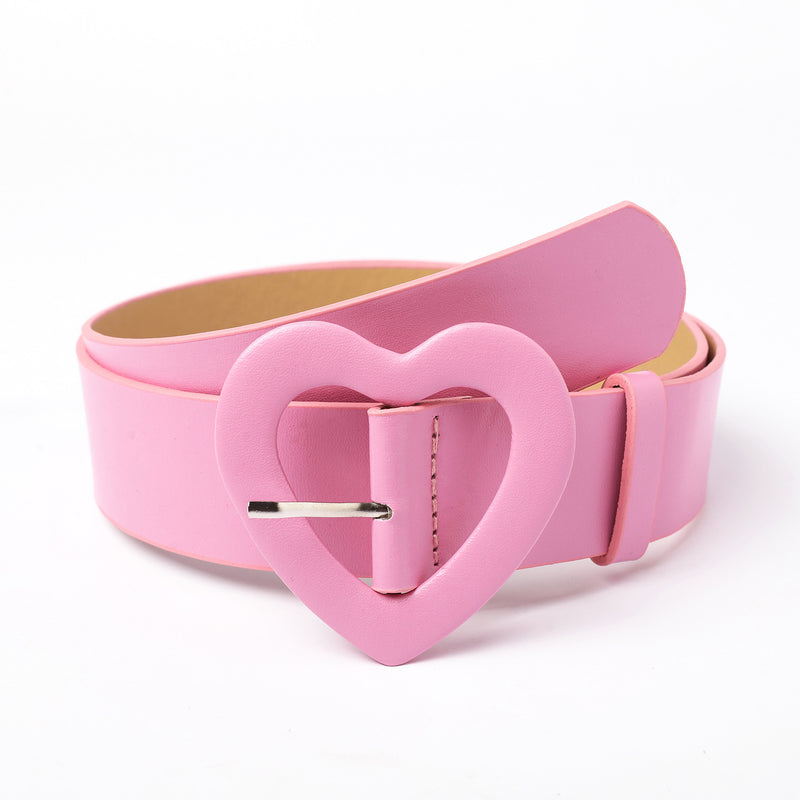 Wide Belt Heart-shaped Buckle