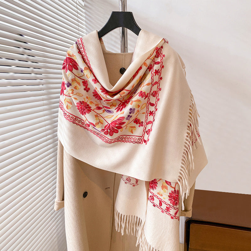 Retro Artistic Ethnic Style Cashmere-like