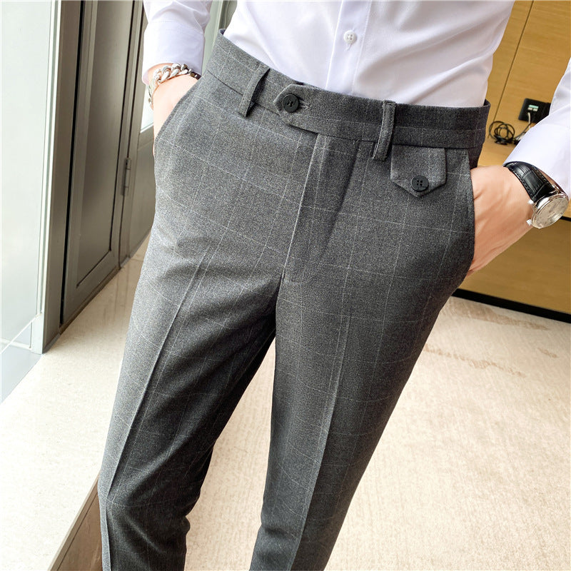Checkered Elegant Slim Fit Pants