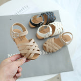 Kids Buckle Toe Woven Sandals