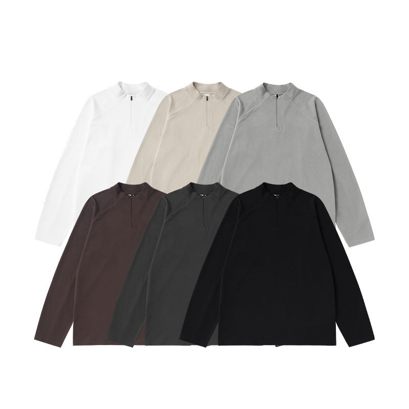 Double-sided Velvet Zipper T-shirt