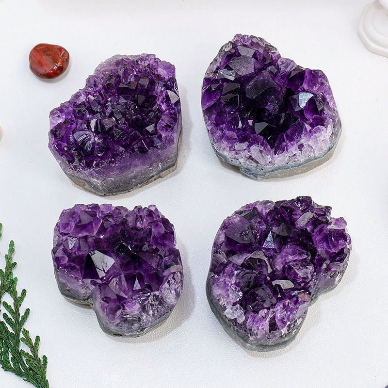 Purple Water Crystal Cluster Love Decoration