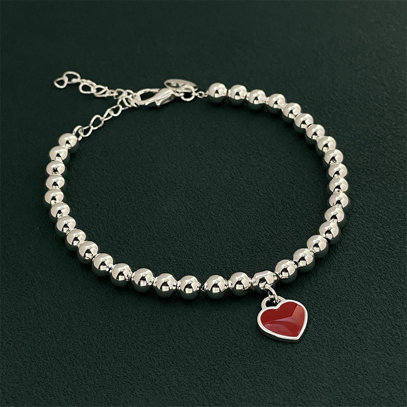 Personalized Red Heart Bracelet