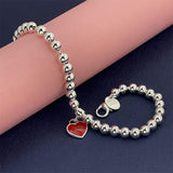 Personalized Red Heart Bracelet