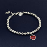 Personalized Red Heart Bracelet