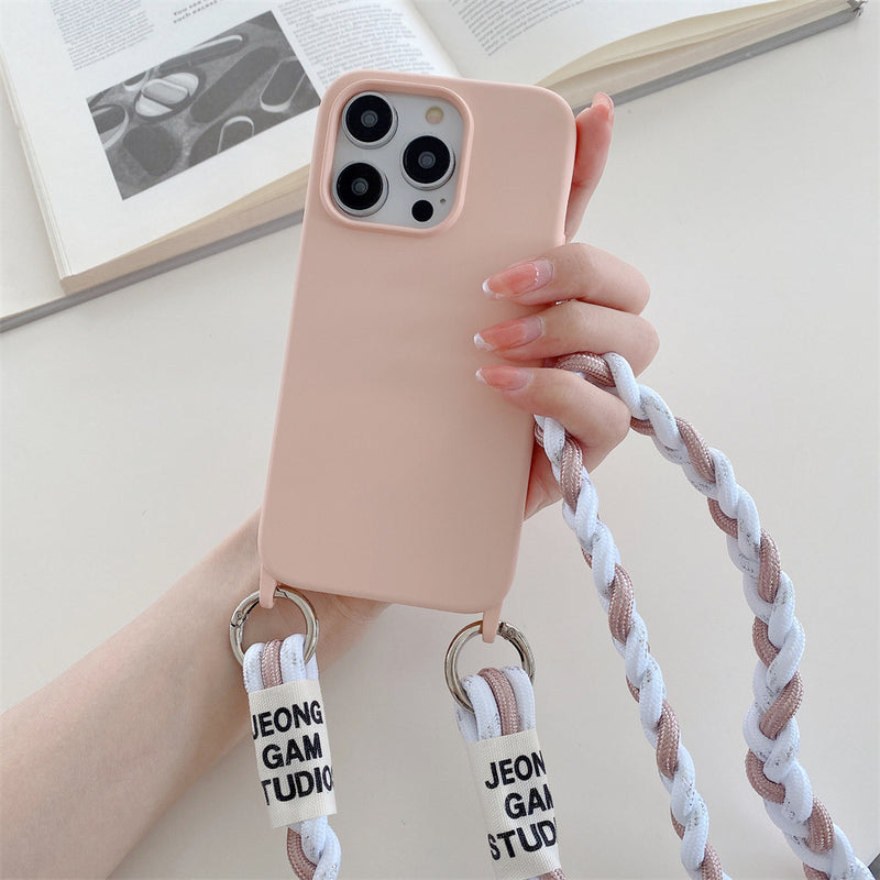 Back Woven Cross-body Lanyard Backer-card Phone Case