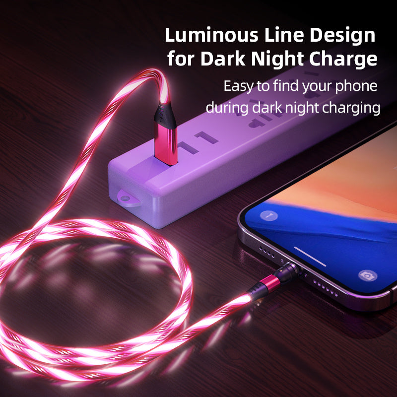 Rotate Luminous Magnetic 3A Fast Mobile Phone Charge Cable
