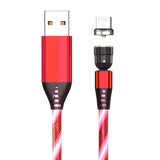 Rotate Luminous Magnetic 3A Fast Mobile Phone Charge Cable