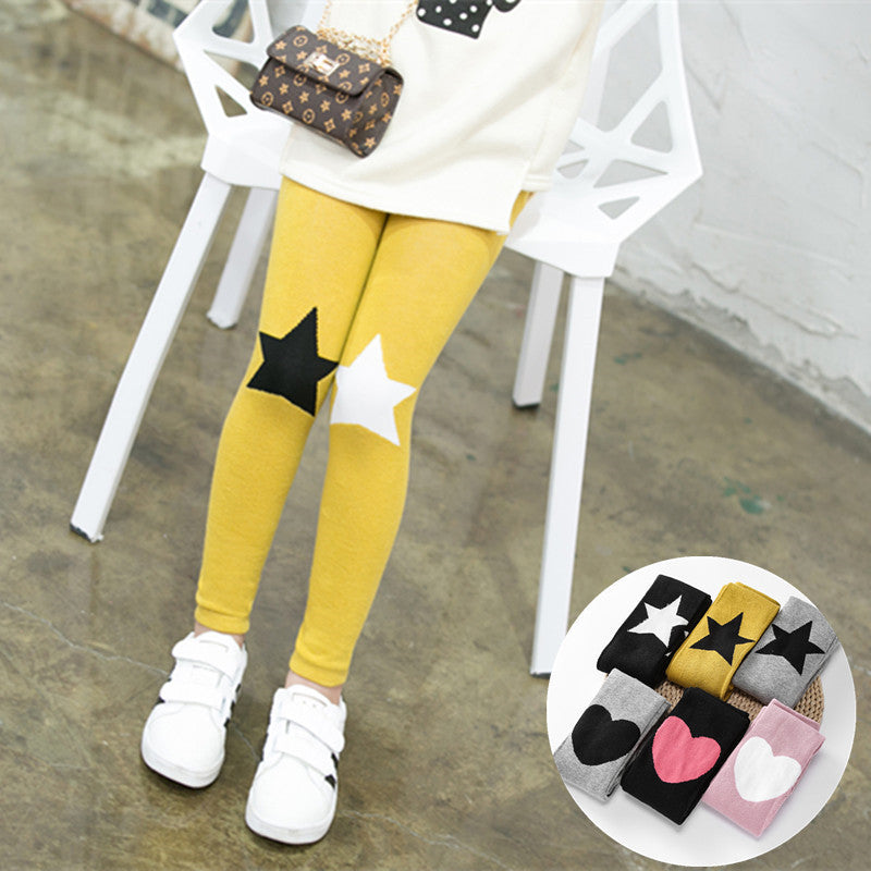 Cute Tertiary Color Love Girl Leggings