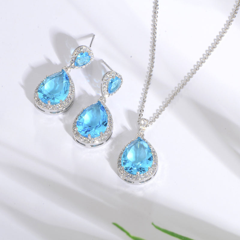 Bright Big Zircon Water Drops Jewelry