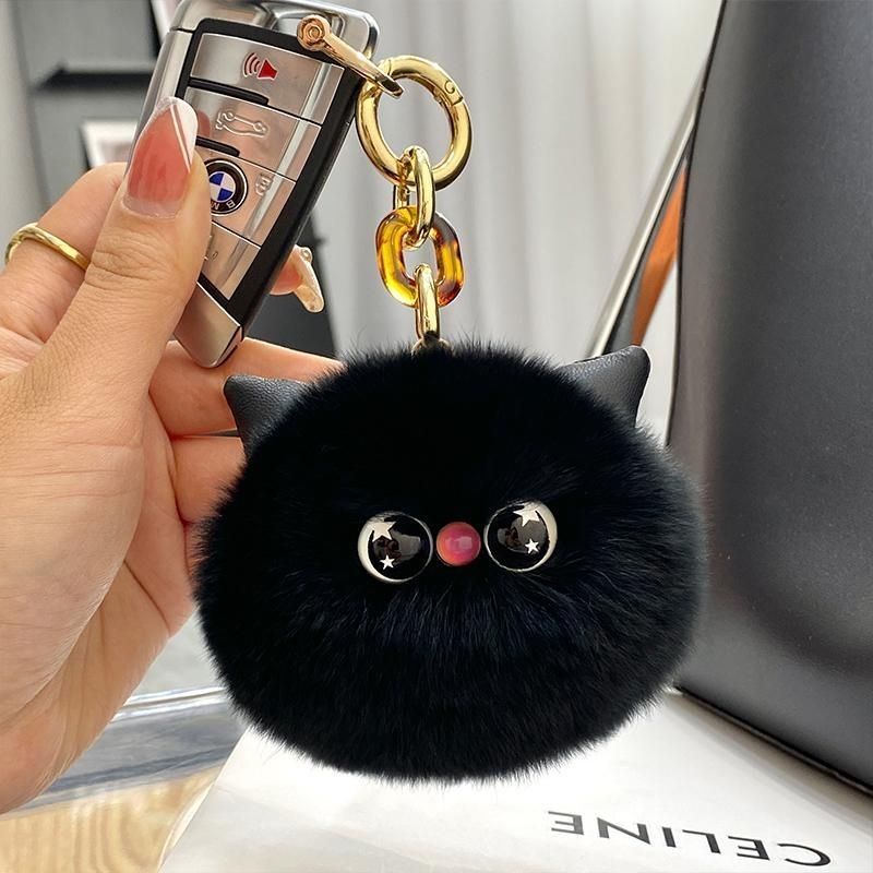 Artificial Mink Hair Kitty Car Key Ring