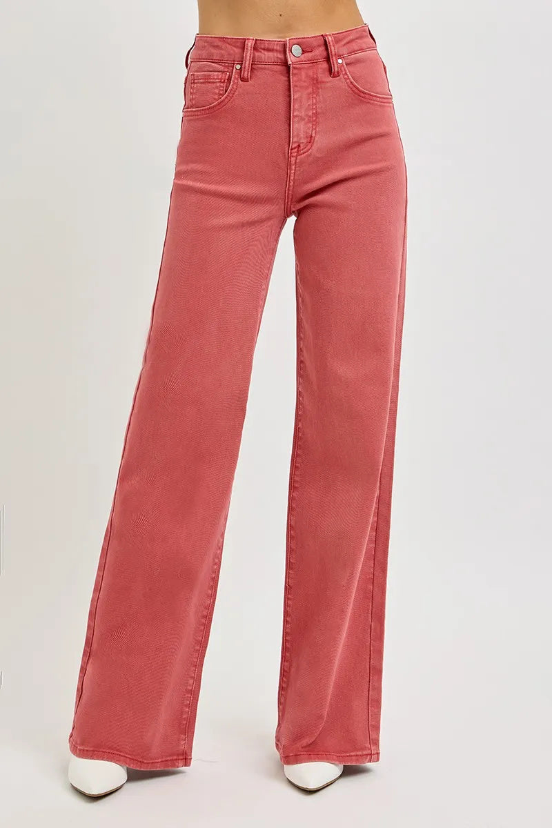RISEN Tummy Control Wide Leg Jeans