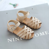 Kids Buckle Toe Woven Sandals