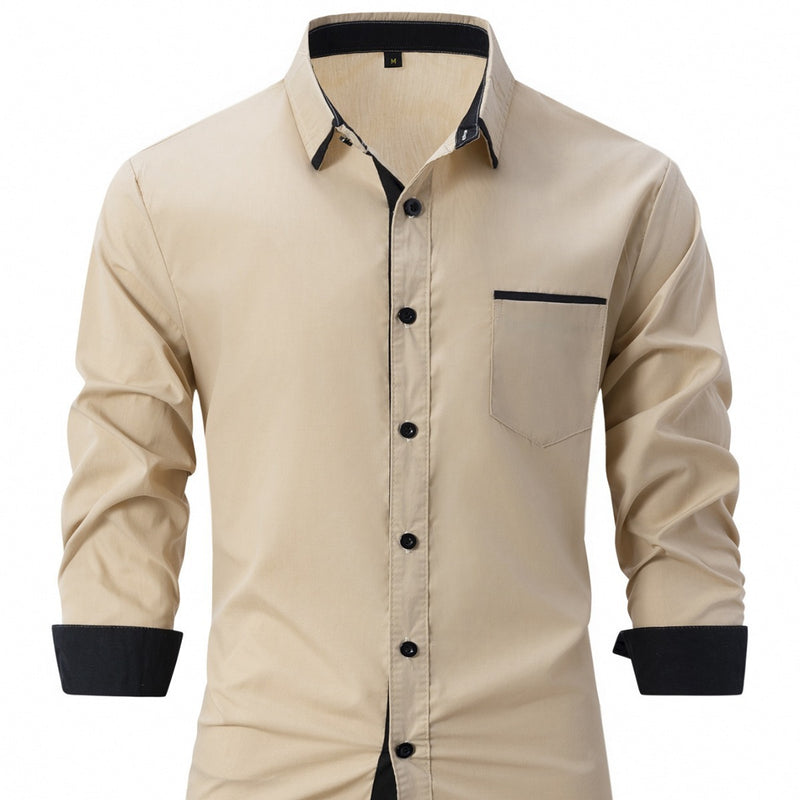 Cotton Men's Color Matching Casual Shirt