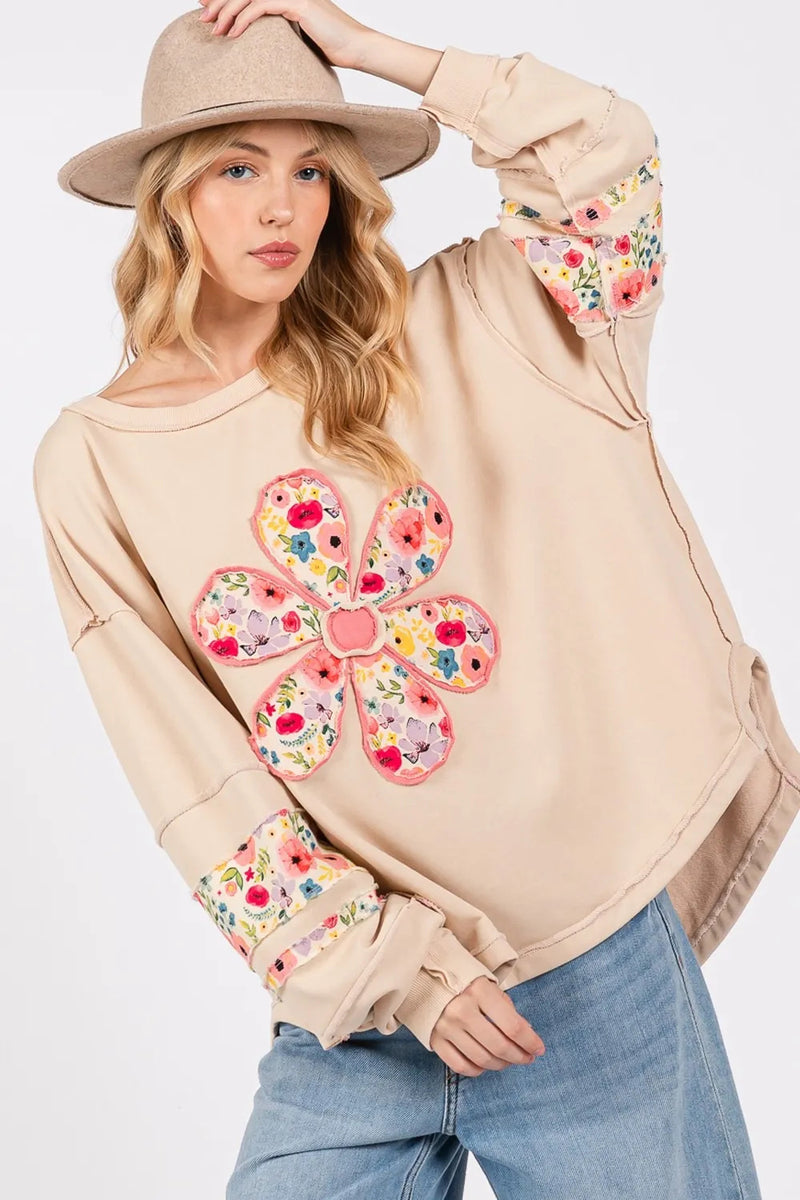 SAGE FIG Patch Applique Sweatshirt