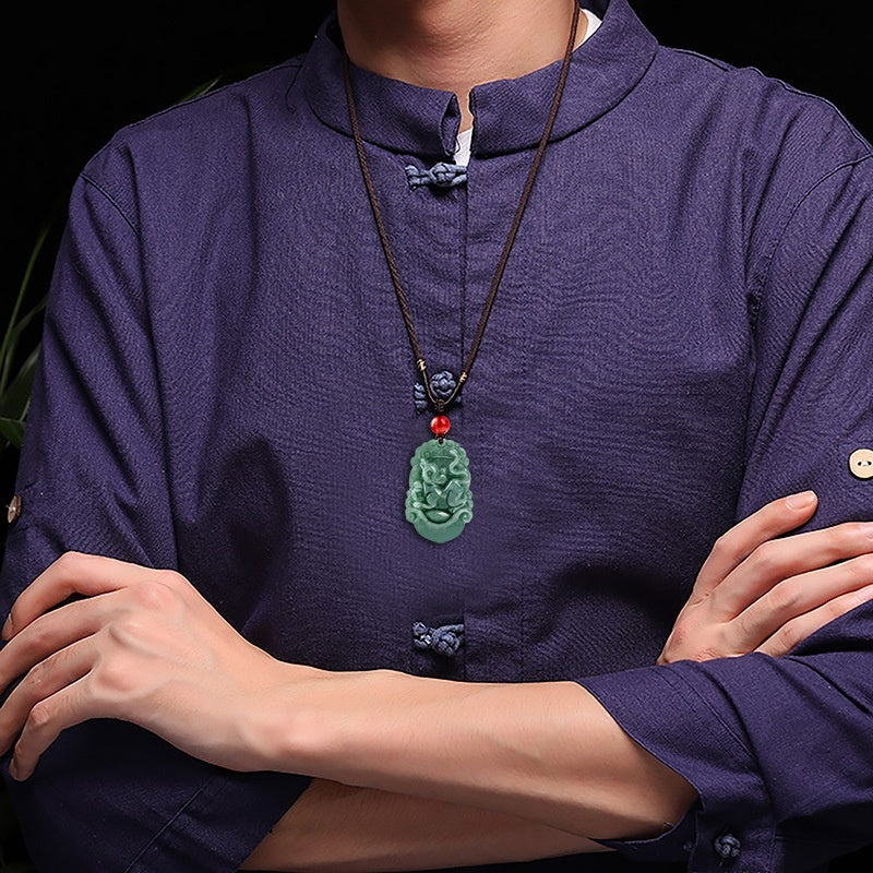 Natural A Cargo Jade Zodiac Pendant